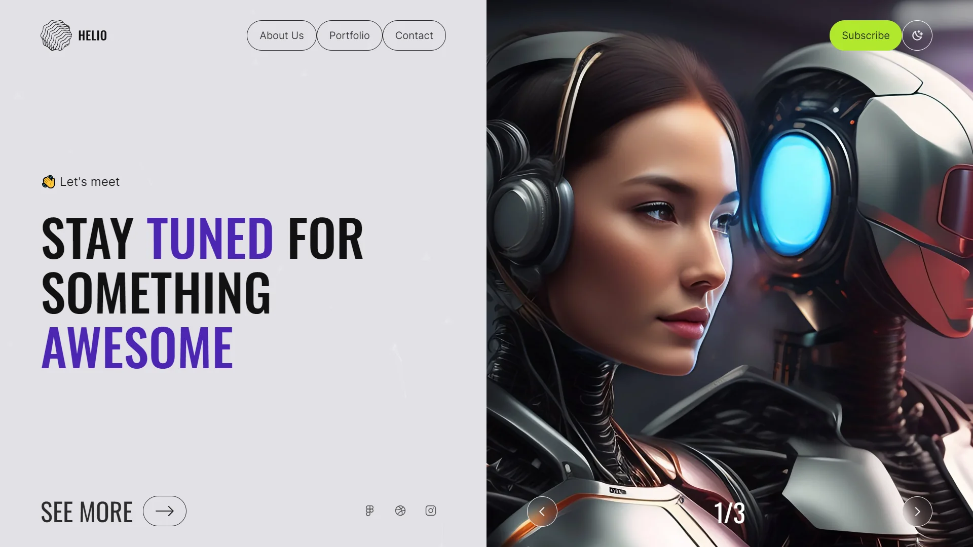 Helio Coming Soon Template Preview Screen